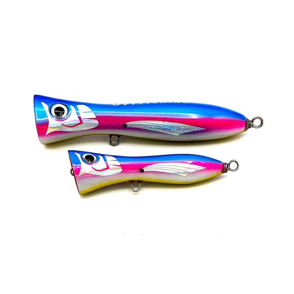 UVT Murray Popper - 7.5" and 5" in Superman color for tuna and striped bass